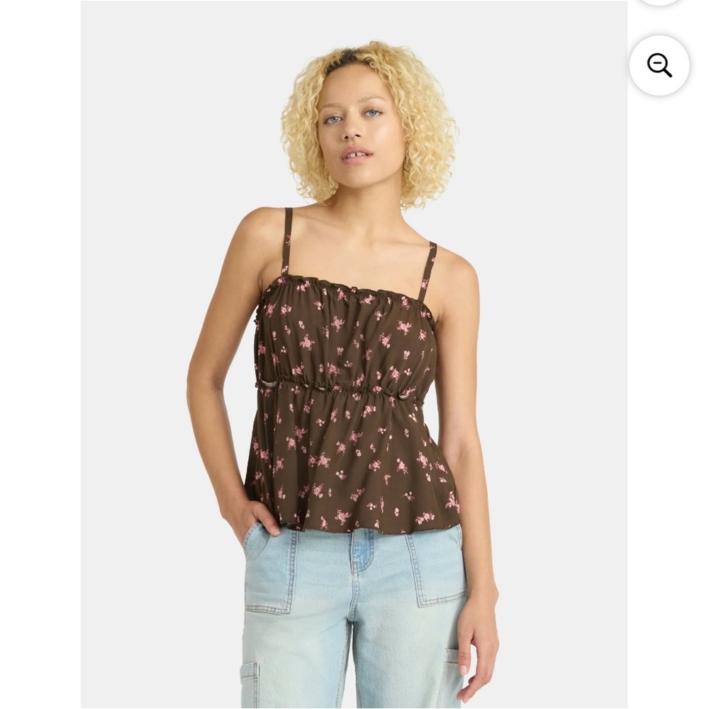 Floral Brown Women's Top size M - Picture 1 of 4